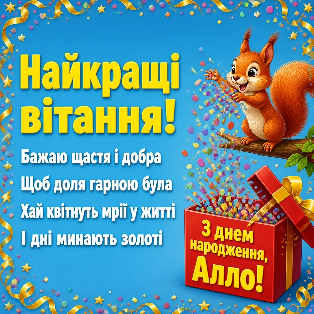 з днем народження алла