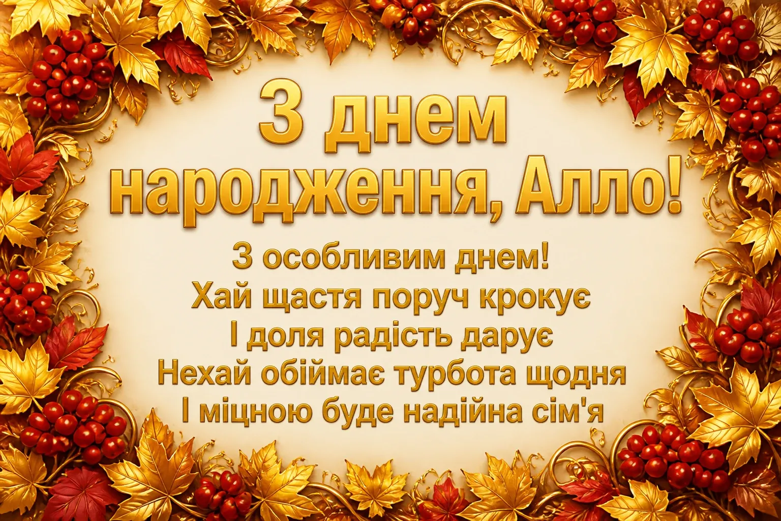 з днем народження алла