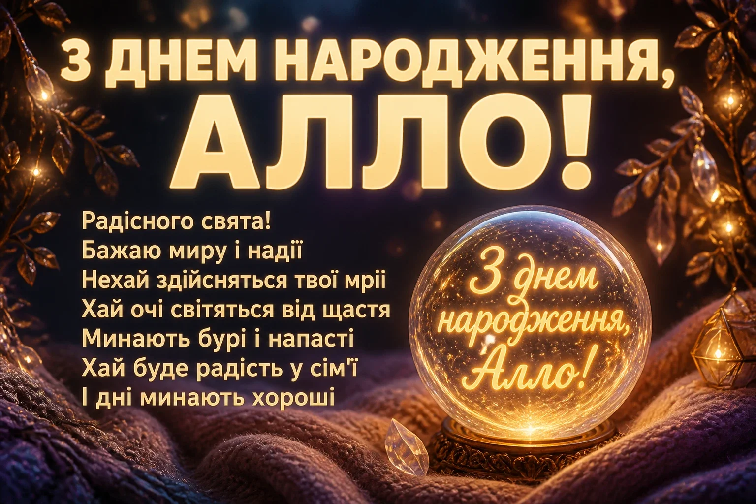 з днем народження алла