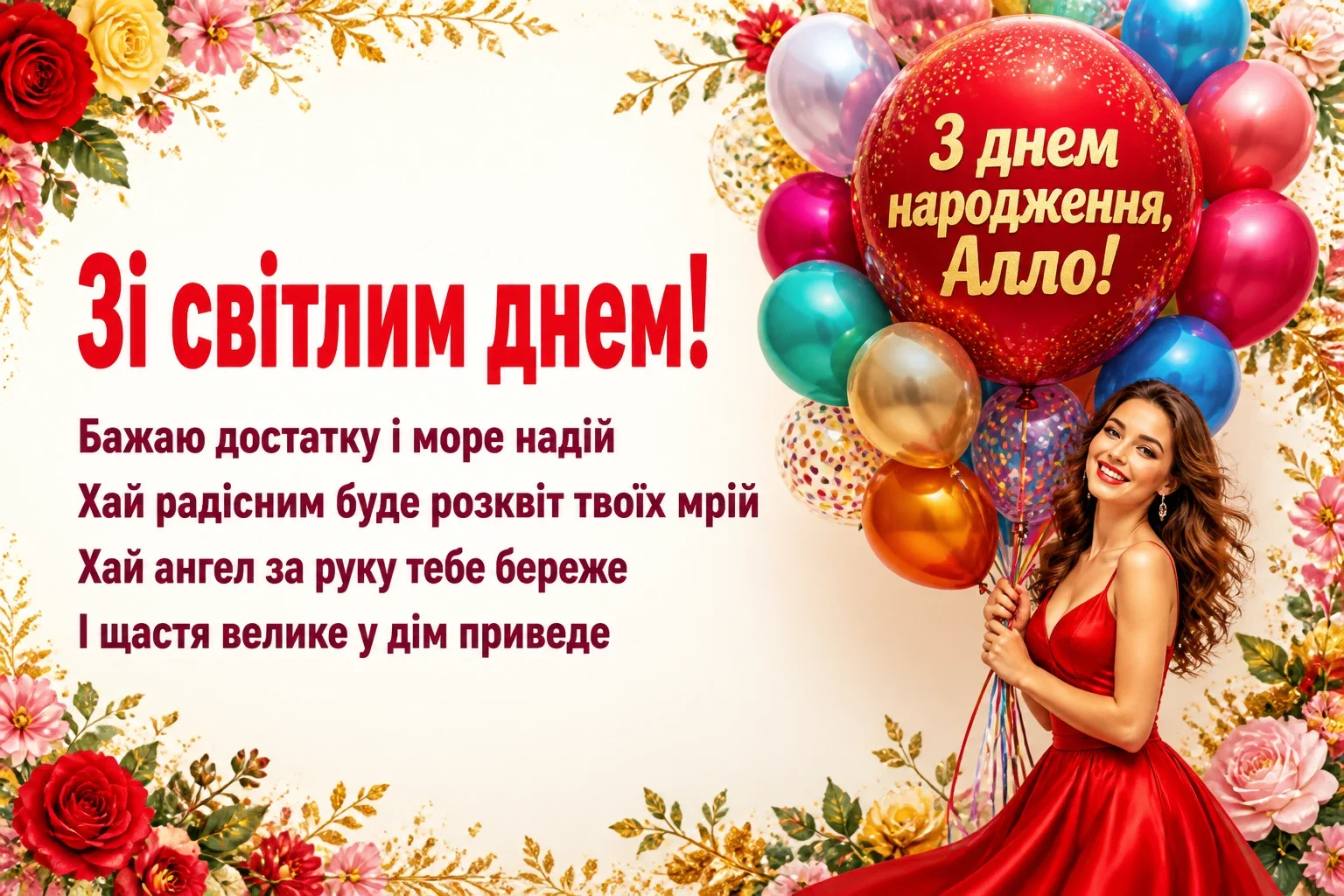 з днем народження алла