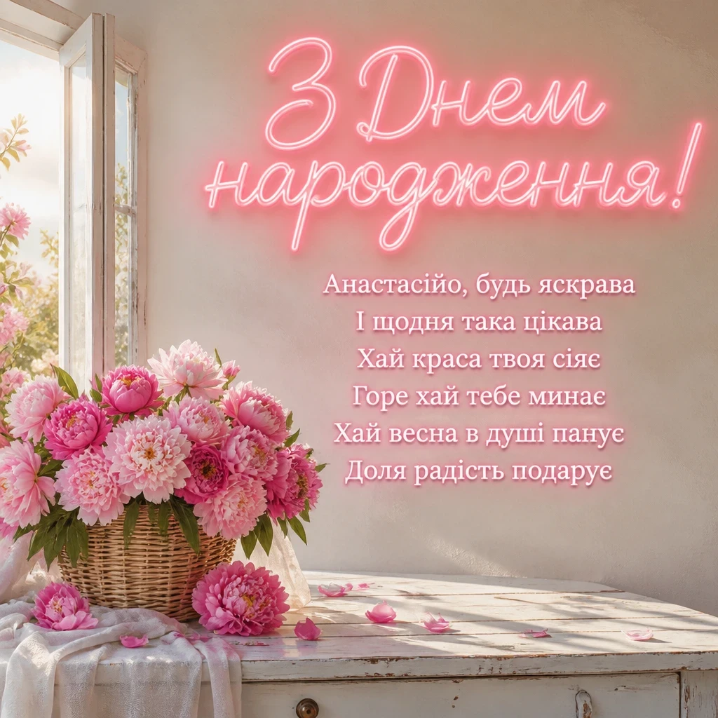 з днем народження анастасія