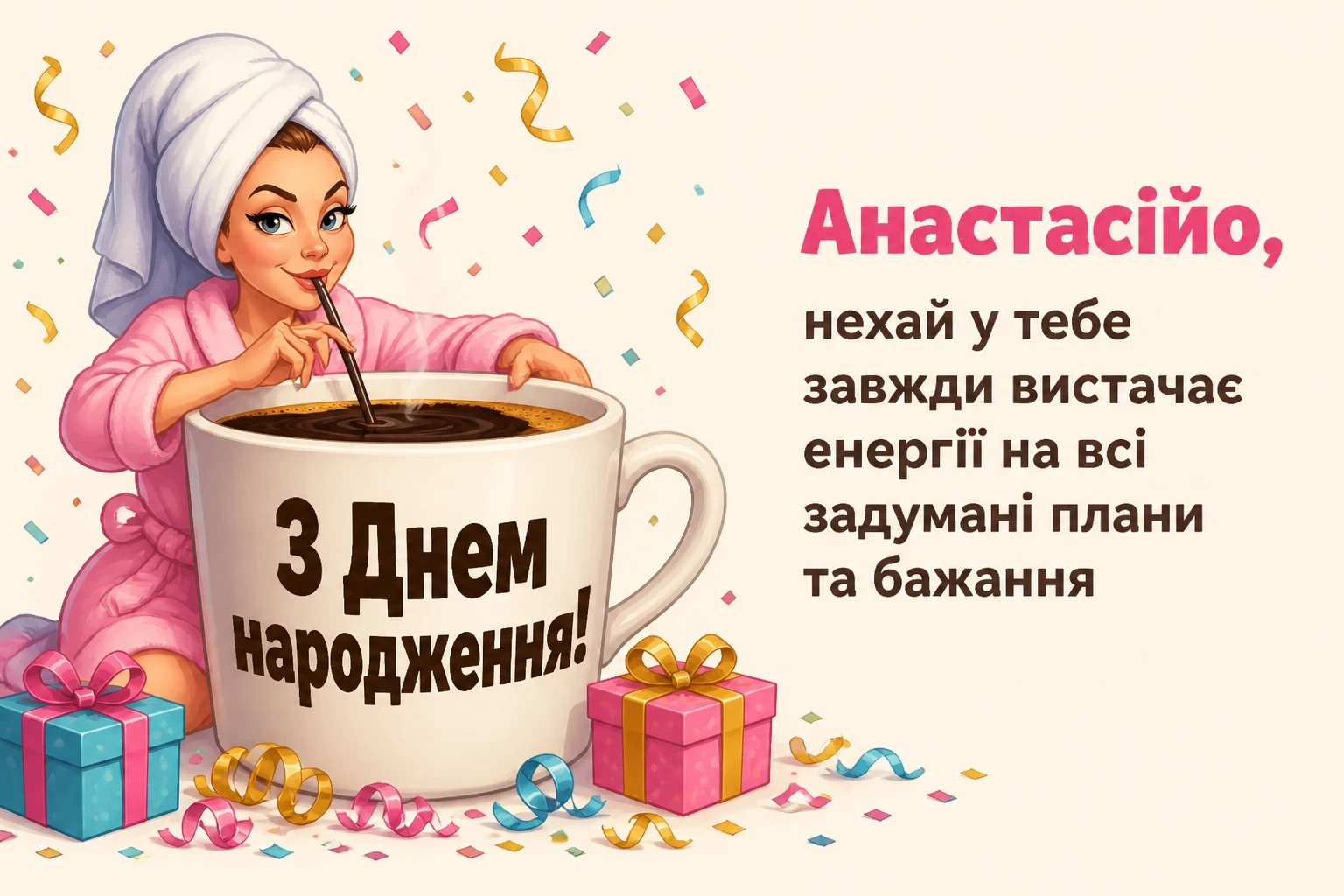 з днем народження анастасія