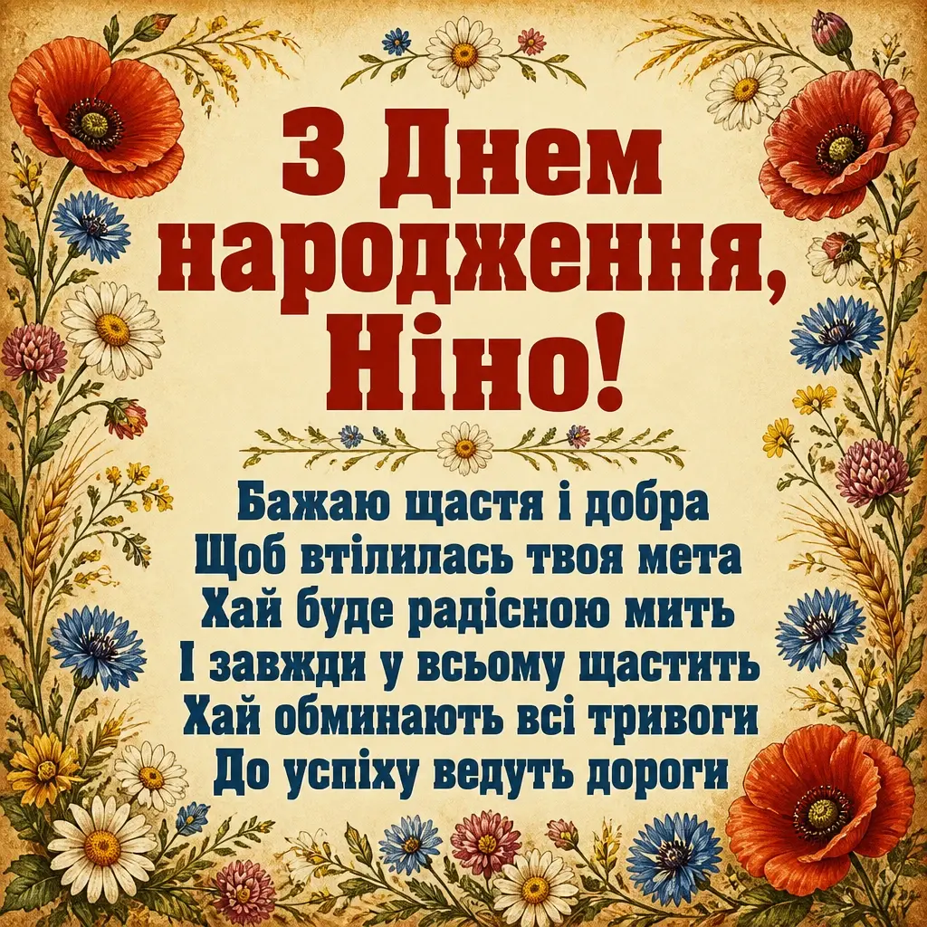 з днем народження ніна